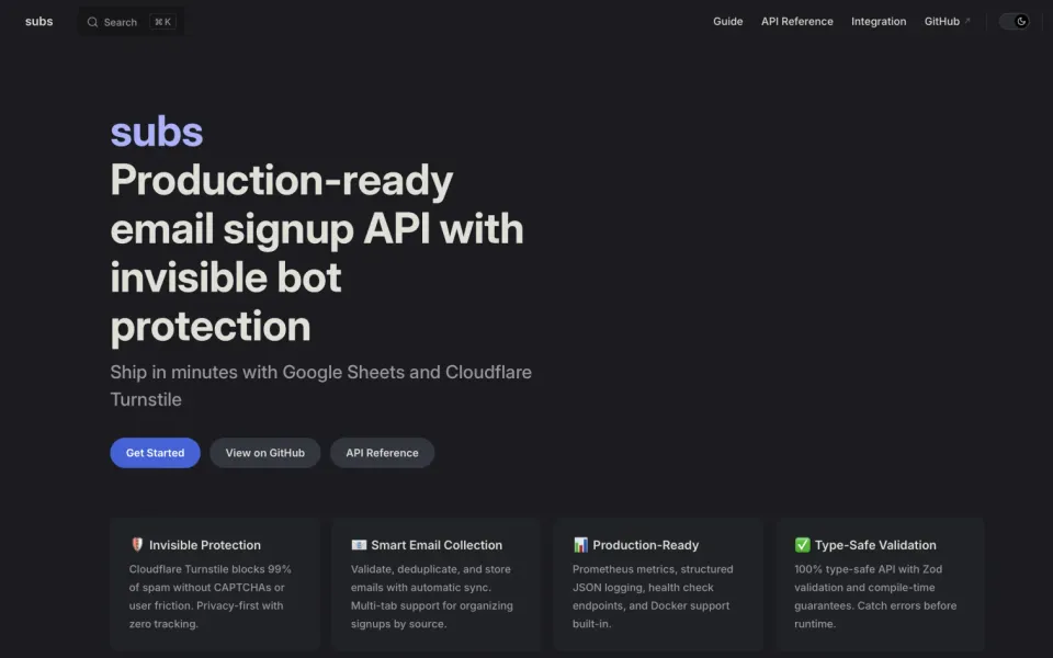 Subs: Email Signup API