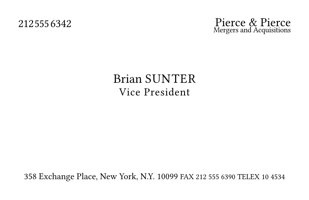 Patrick Bateman business card template